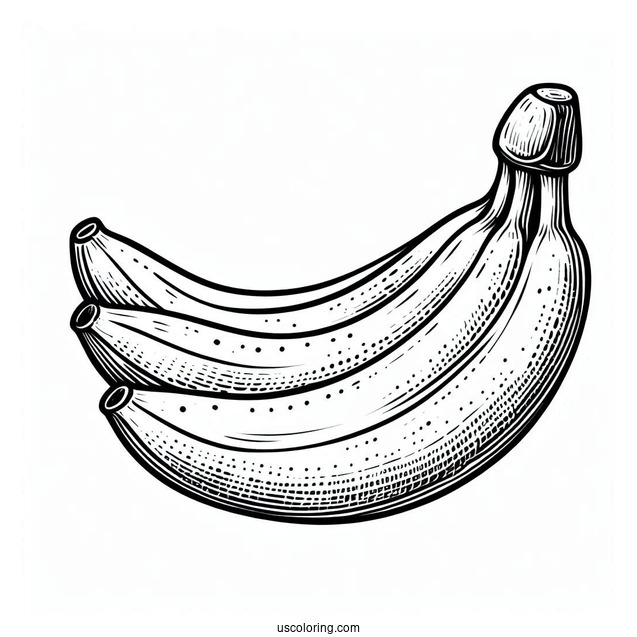 Easy Banana Coloring Page For Kids