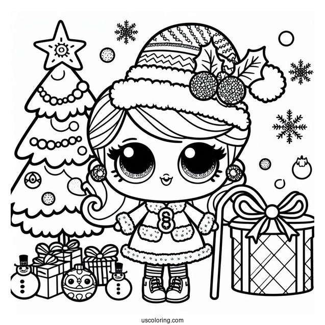 LOL Surprise Christmas Coloring Sheet