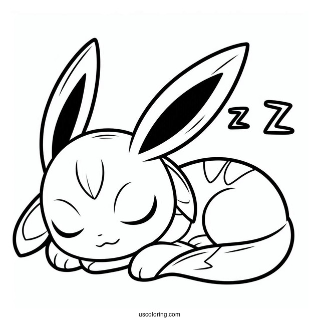 Cute Sleeping Sylveon Coloring Page