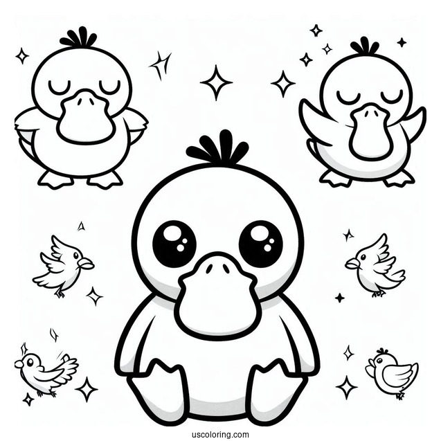 Psyduck Coloring Page Different Moods