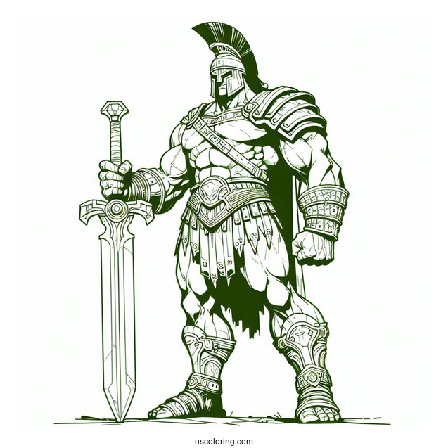 Hulk Coloring Page In Gladiator Armor