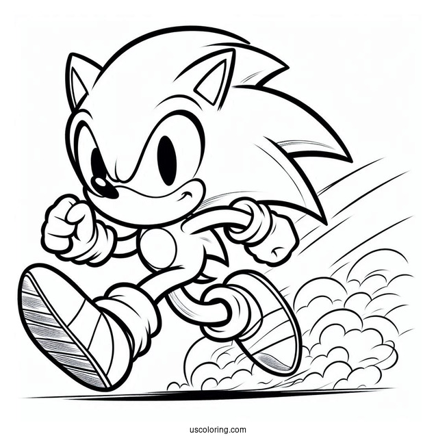 Coloring Sheet Of Sonic Running