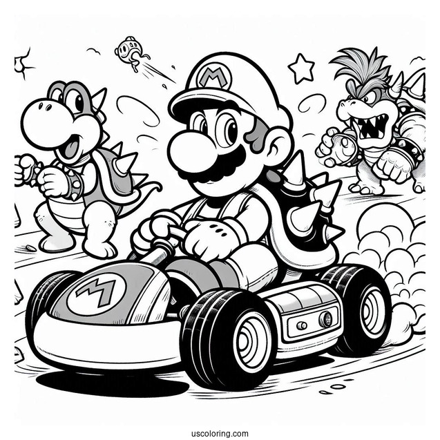 Mario Kart With Bowser And Donkey Kong Racing