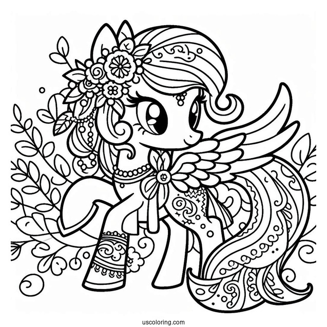 Retro My Little Pony Coloring In For Young Kids