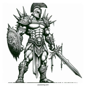 Hulk Coloring Page In Gladiator Armor