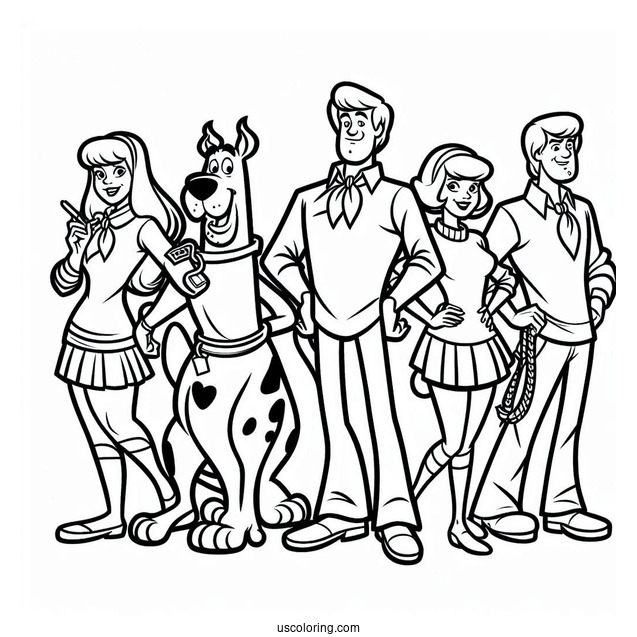 Coloring Page Of Mystery Inc Characters