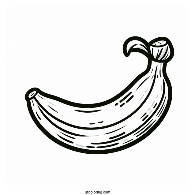 Easy Outline Of Banana To Color For Preschoolers