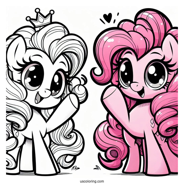 Pinkie Pie Coloring Page High Fiving Equestria Girls Version