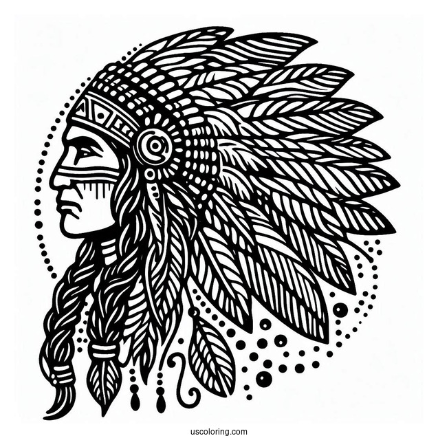 Native American Coloring Page Indian Chief