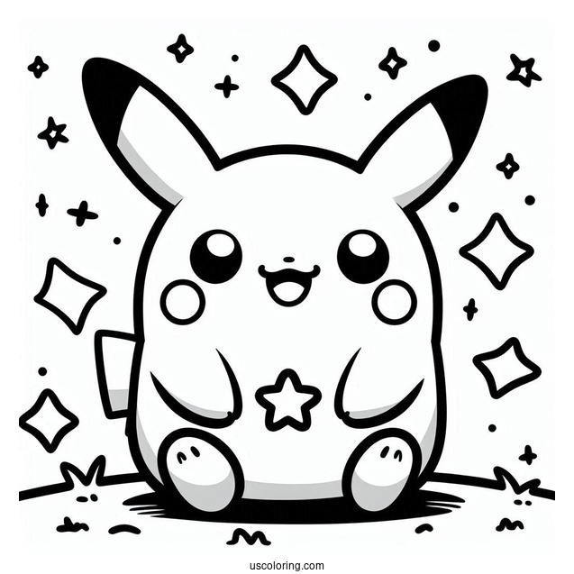 Among Us Pikachu Coloring Sheet