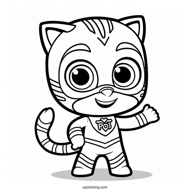 PJ Masks Coloring Page Of Catboy For Kids