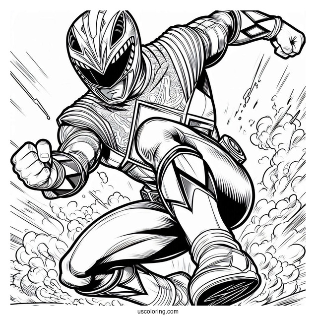 Coloring Sheet Of Power Ranger In Fighting Mode