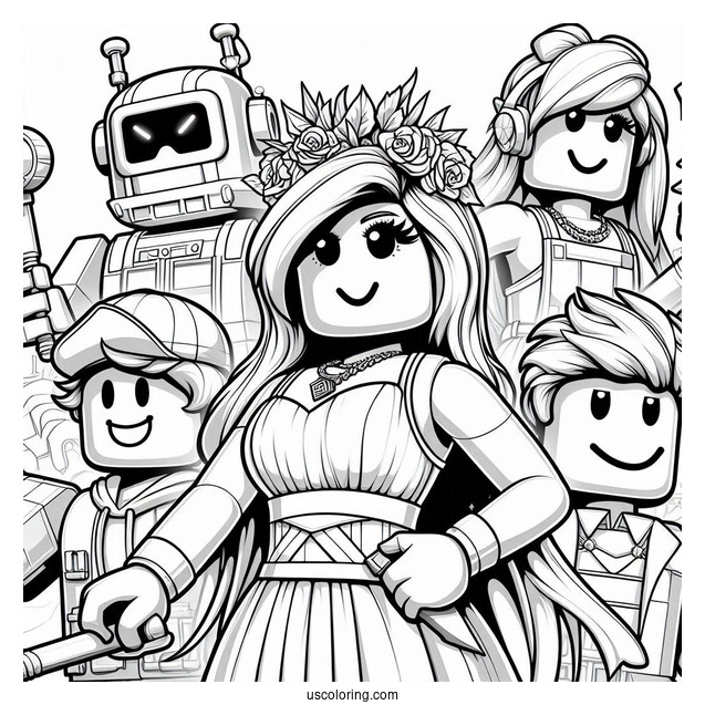 Roblox Game Characters Coloring Page