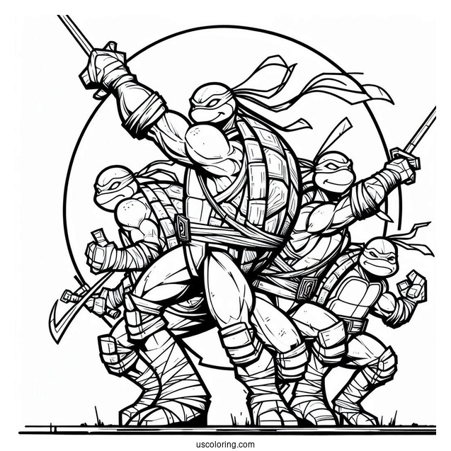 Simple Teenage Mutant Ninja Turtles Coloring Page