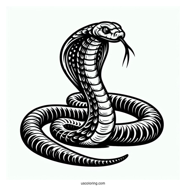 King Cobra Snake To Color