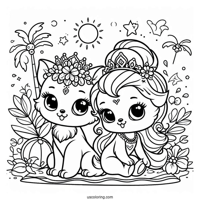 Palace Pets Coloring Page Of Simple Summer Outline Palace Pets