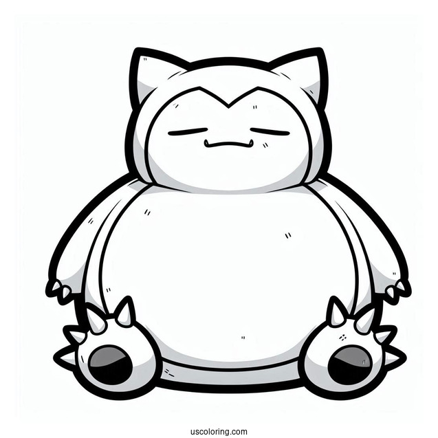 Snorlax Coloring Page Of Easy Mega Snorlax Outline For Kids