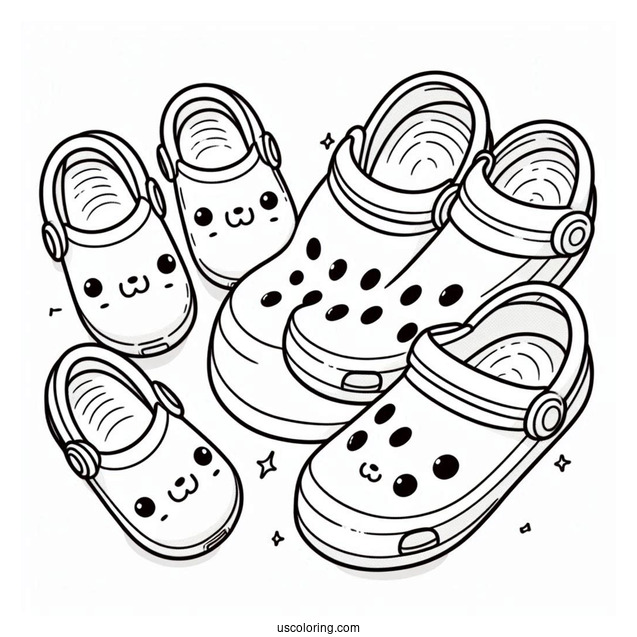 Top View Of Cute Crocs Coloring In