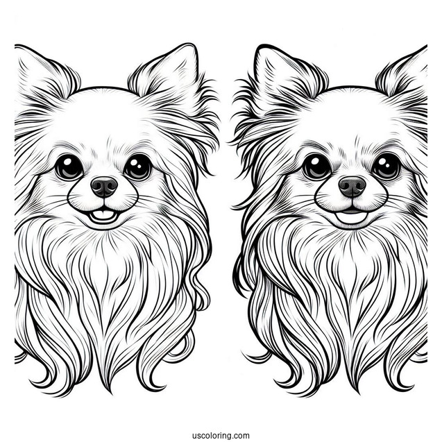 Long Hair Chihuahua Coloring Page Smiling For Kids
