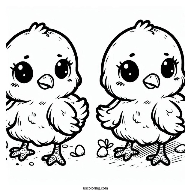 Plump Baby Chicken Coloring Page