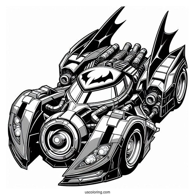 Dark Knight Batmobile Coloring Sheet