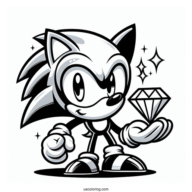 Metal Sonic Holding Diamond To Color