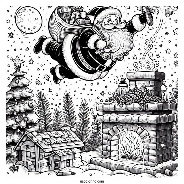 Santa Falling Into Chimney