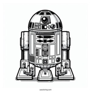 Lego R2-D2 Coloring Page For Kids