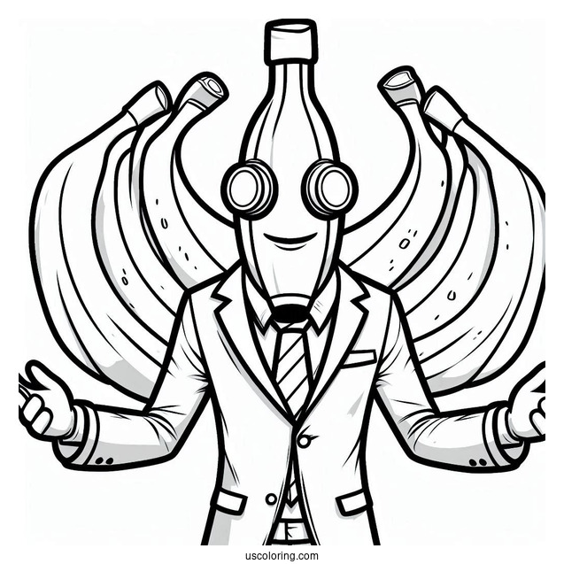 Fortnite Banana Wearing Suit Coloring Page