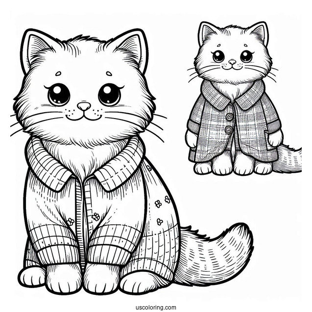 Cat With Clothes Standing Up