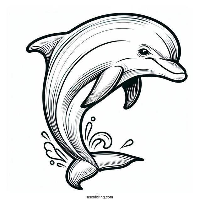 Common Bottlenose Dolphin Coloring Page