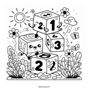 Numberblocks Coloring Page 2 Jumping
