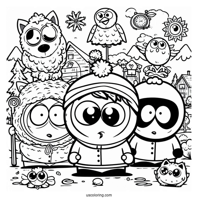 Full Page South Park Coloring Page Of Characters