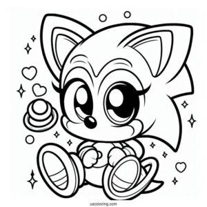 Baby Sonic With Rings To Color