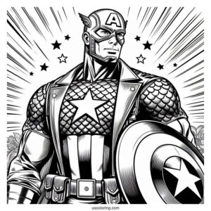 Vintage Themed Captain America From Comic Book