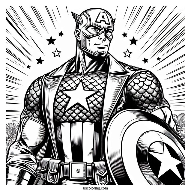Vintage Themed Captain America From Comic Book