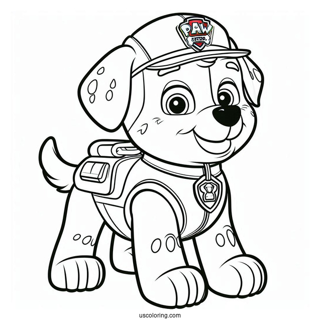 Paw Patrol Rubble Dog Coloring Sheet
