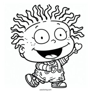 Rugrats Coloring Page Of Kawaii Chuckie Finster