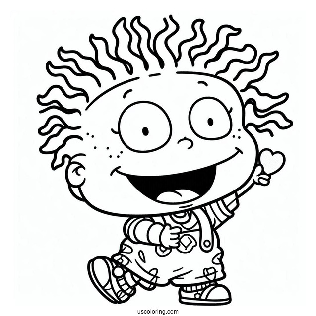 Rugrats Coloring Page Of Kawaii Chuckie Finster