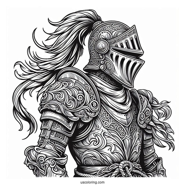 Knight With Intricately Detailed Armor Coloring In