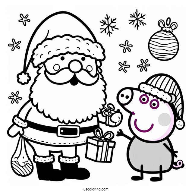 Peppa Pig And George With Santa At Christmas
