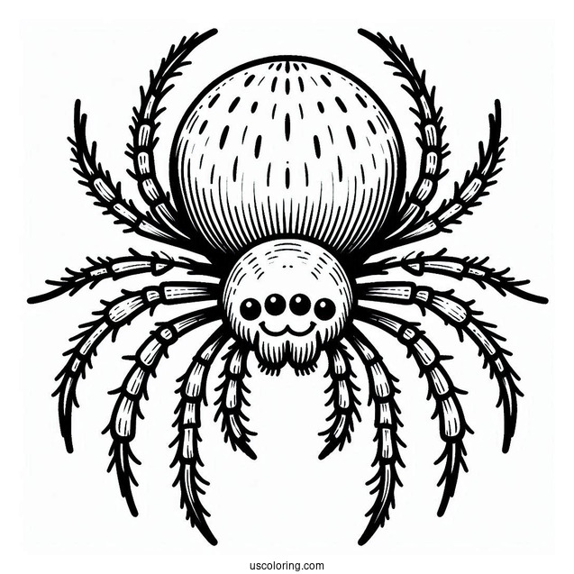 Simple Outline Of Spider To Color
