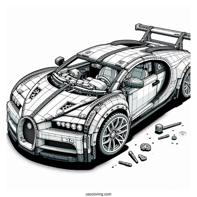 LEGO 42083 Technic Bugatti Coloring Page Chiron
