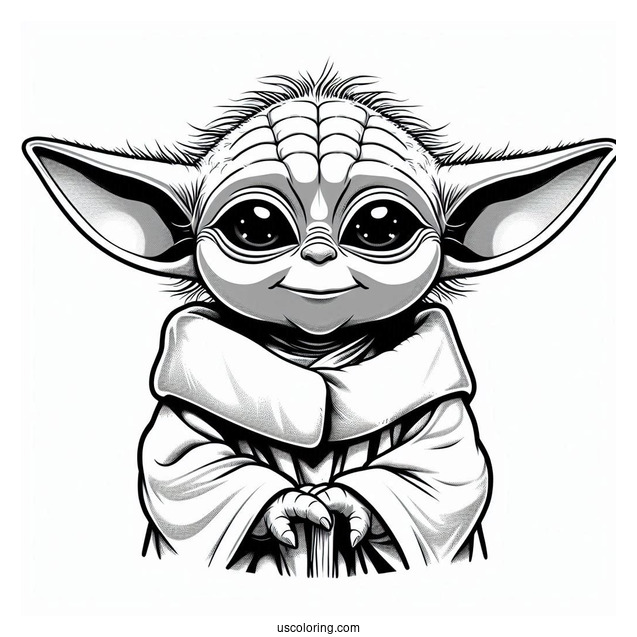 Halloween Baby Yoda To Color