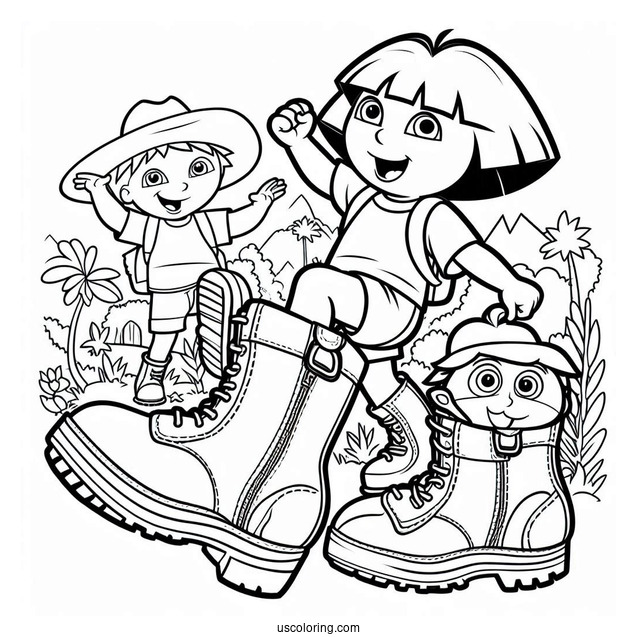 Boots And Dora Having Fun