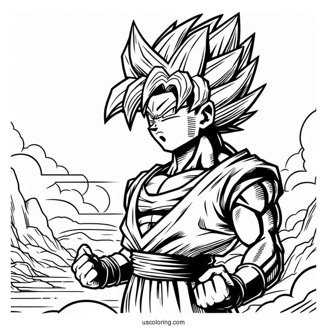 Super Saiyan Gogeta Coloring Sheet