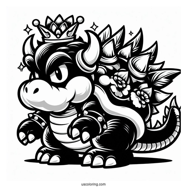 Dark Bowser Coloring Page