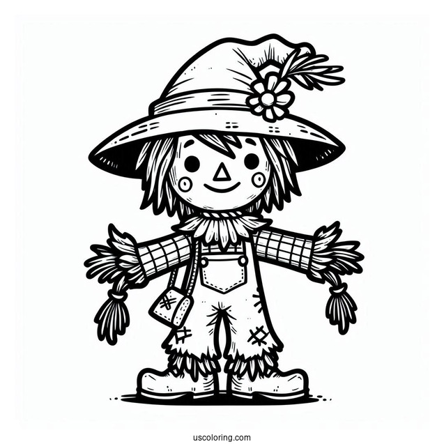 Wizard Of Oz Scarecrow Coloring Page