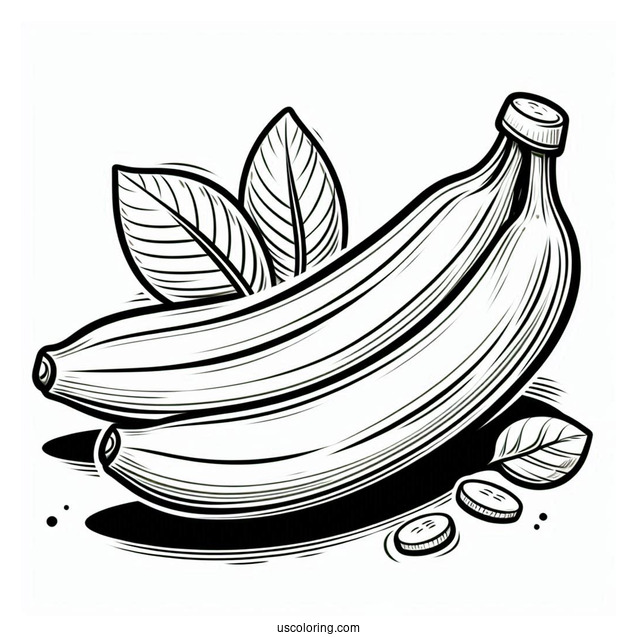 Easy Outline Of Banana To Color For Preschoolers