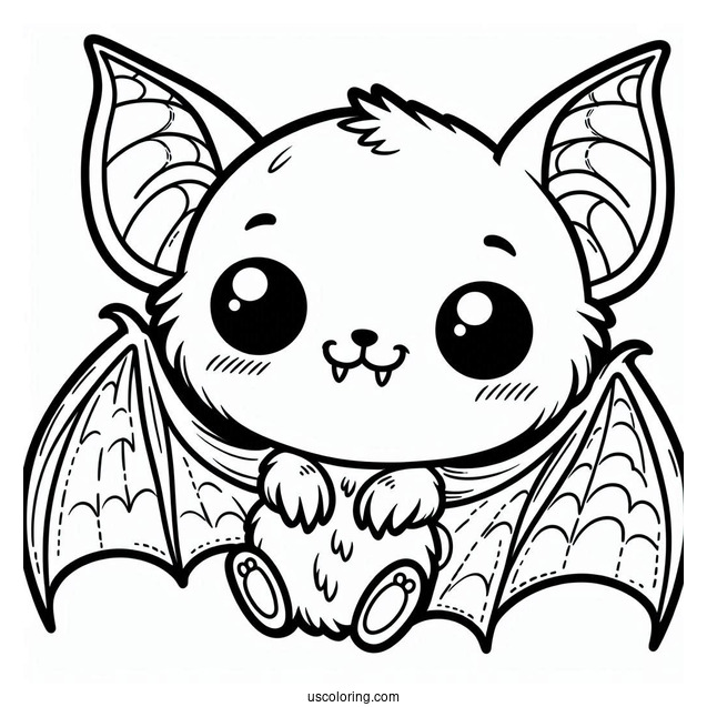 Smiling Vampire Bat Coloring Page